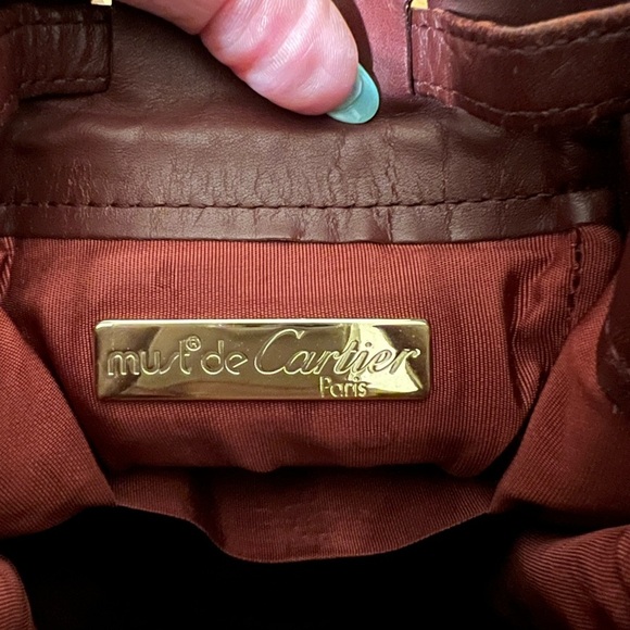 Cartier Burgundy Leather Bucket Bag - Picture 10 of 11